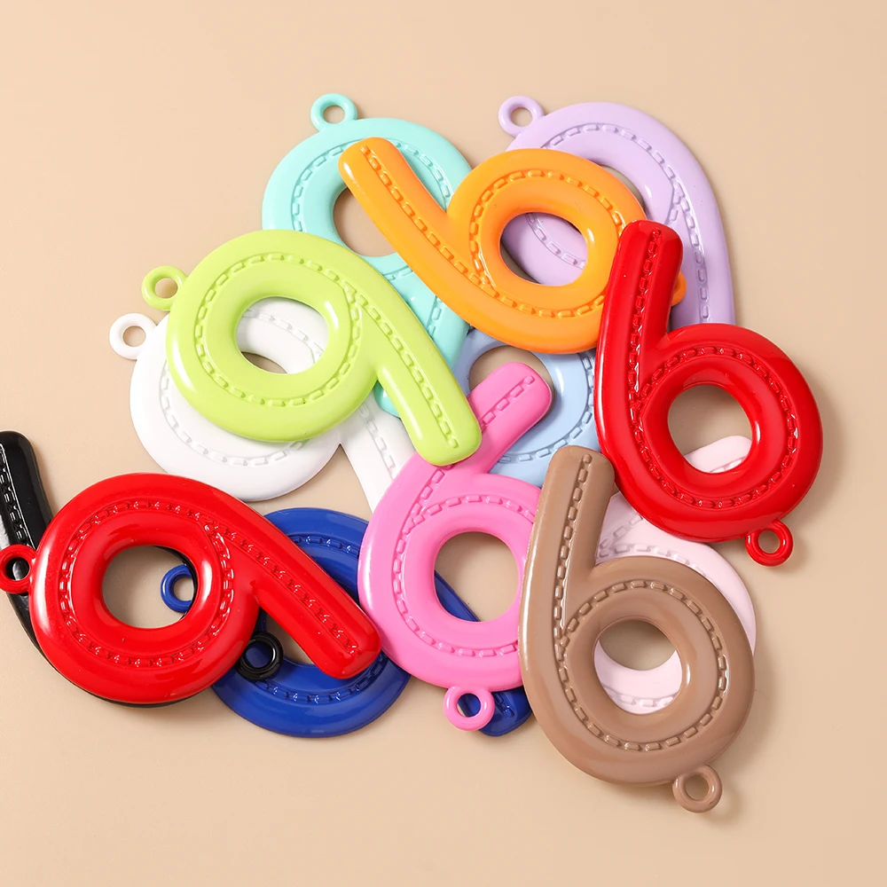 Tusember 5 Stück 51mm Niedliche Metall-Emaille 26 A-Z Alphabet Buchstaben Charms Anhänger für Schmuckherstellung Ohrringe Halsketten DIY Bastelarbeiten – Detail 13