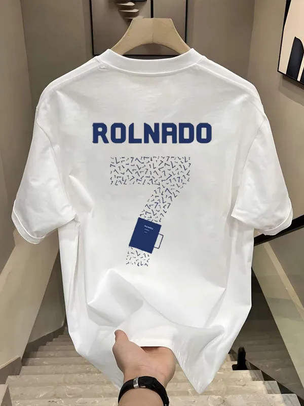 

Модная хлопковая футболка 2026 с американским трендовым принтом – универсальный летний топ с коротким рукавом для мужчин и женщин