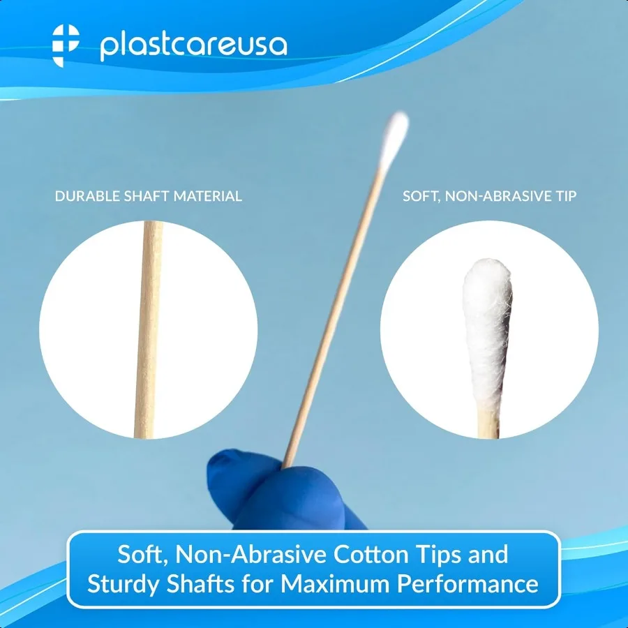 Cotton Tipped Applicators 3 Inch Non Sterile Cotton Swabs with Wooden Sticks Medical Cotton Tip Applicator for Multiple Uses 10