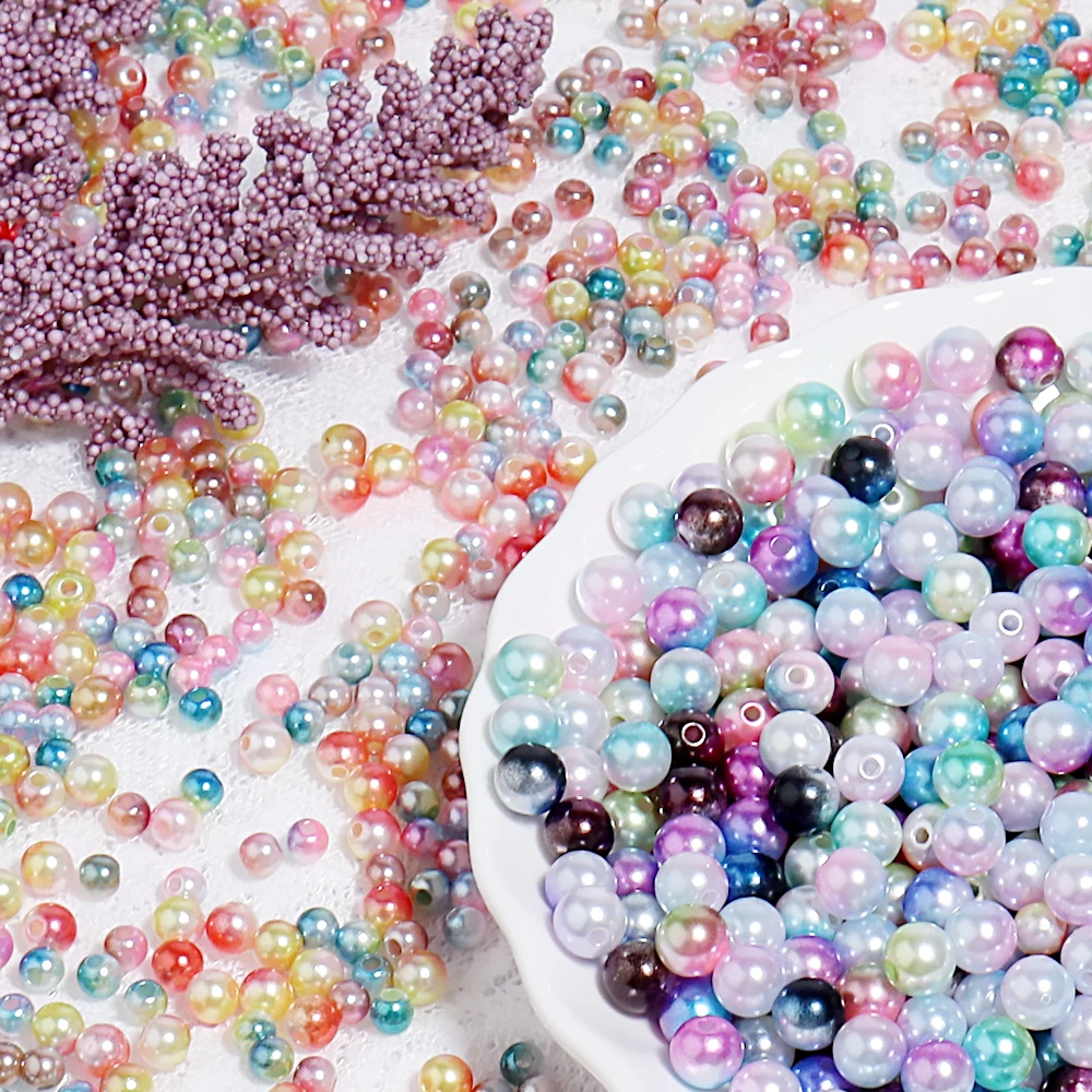 50-400Pcs 3/4/6/8/10/12mm ABS Imitation Pearl Loose Spacer Beads for Jewelry Making Diy Bracelet Necklace Earring Accessories