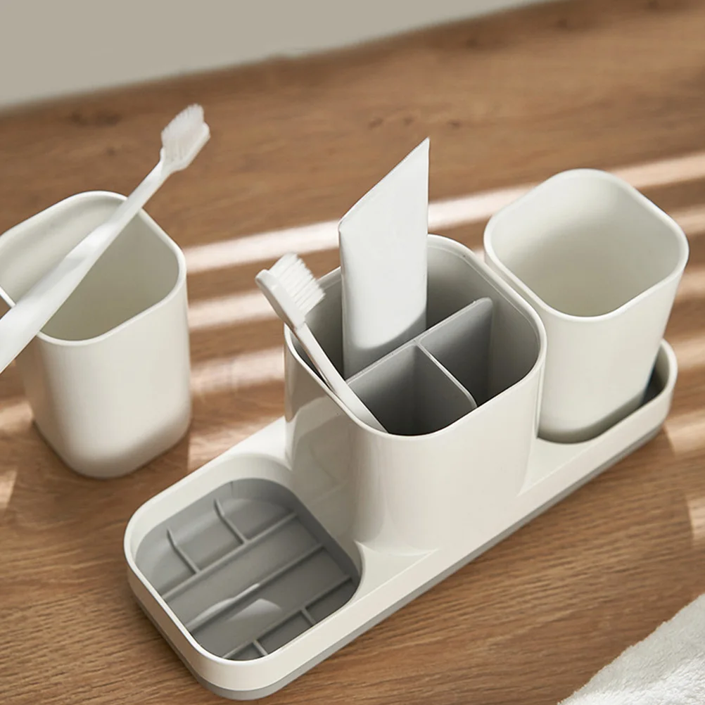 

Toothbrush Rack Holder Cup St for Electric Toothbrushes Toothpaste Comb Razor Simple Shelf ABS Non Slip Easy Clean Healthy