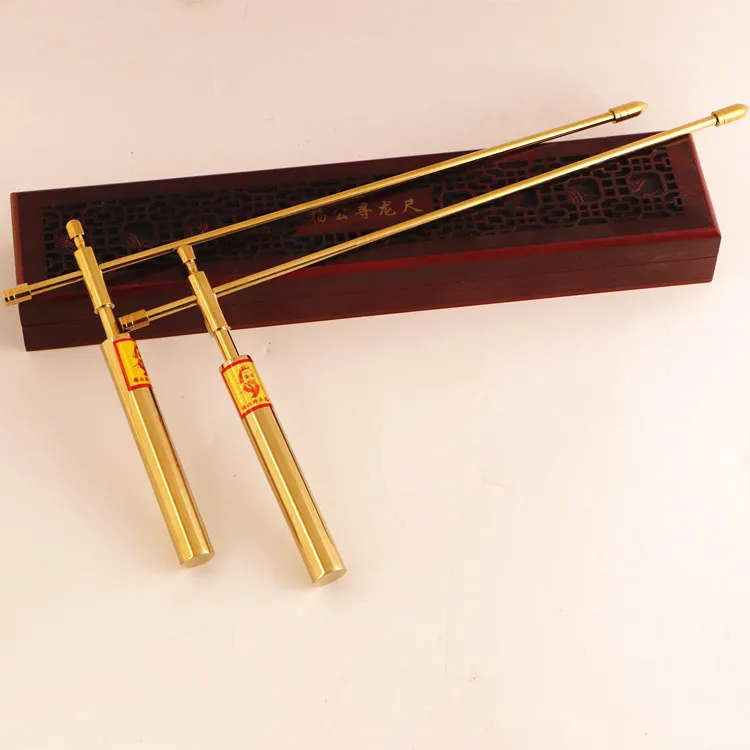 A PAIR Asia Geomantic master tool efficacious Eight Diagrams FENG SHUI Compass magnetic divine dragon dowsing Rod LUO PAN BOOK view 2