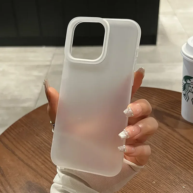 Fashion Soft Matte Candy Phone Case For iPhone 16 11 12 13 14 15 Pro Max Plus X XS Max Transparent Bumper Cases Cover