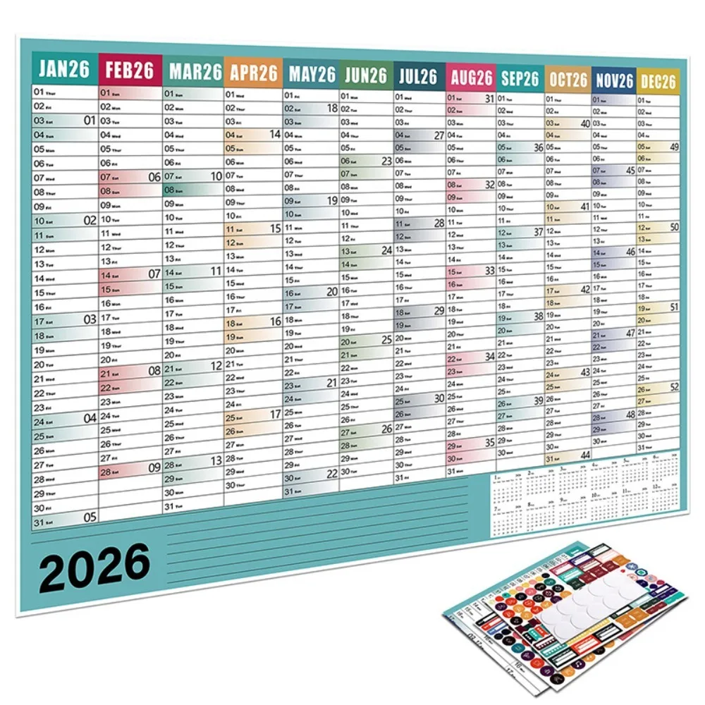 

2026 Large Wall Calendar Annual Planner Agenda Organizer 365 Days Planner Sheet To Do List Schedule Yearly Daily Calendar