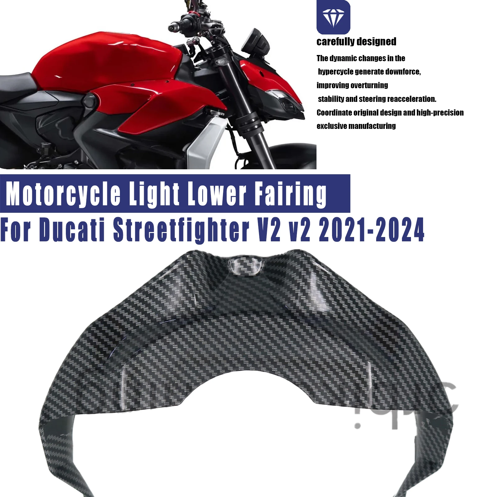 For Ducati Streetfighter V2 v2 2021-2024 ﻿Motorcycle Accessories Headlight Lower Surround Guard Head Light Lower Fairing
