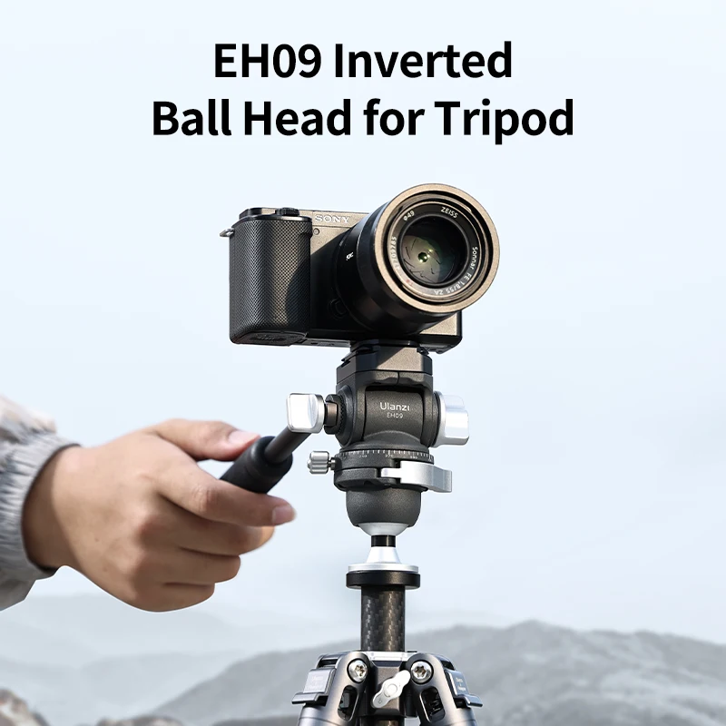 

Ulanzi EH09 Inverted Ball Head for Tripod 3/8" 1/4" Screw 360° Hydraulic Ballhead Horizontal Vertical Shots Panoramic Photograph