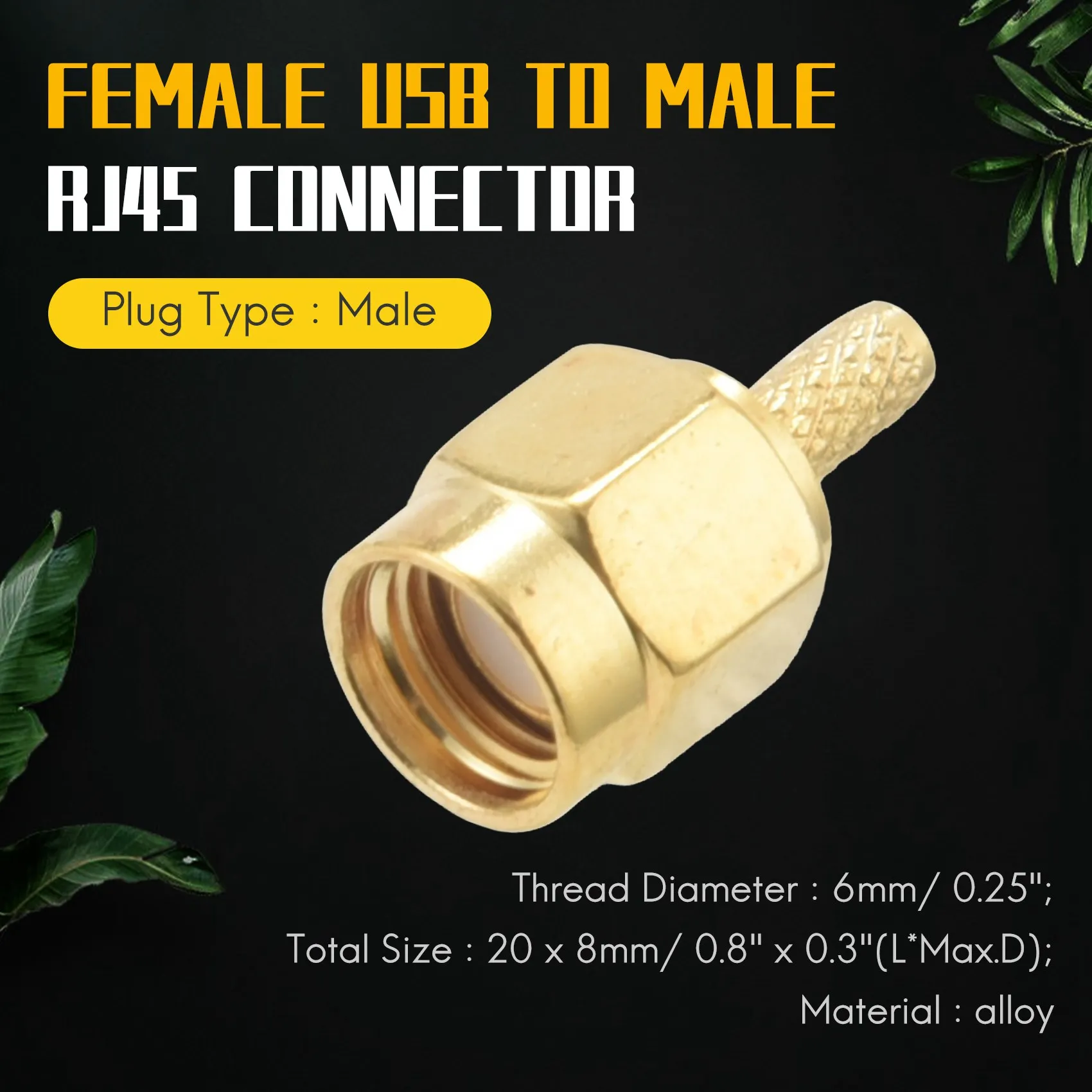 Boas vendas 5pcs SMA Macho Plug Straight Crimp RG316 RG174 Rf Adaptador Conector