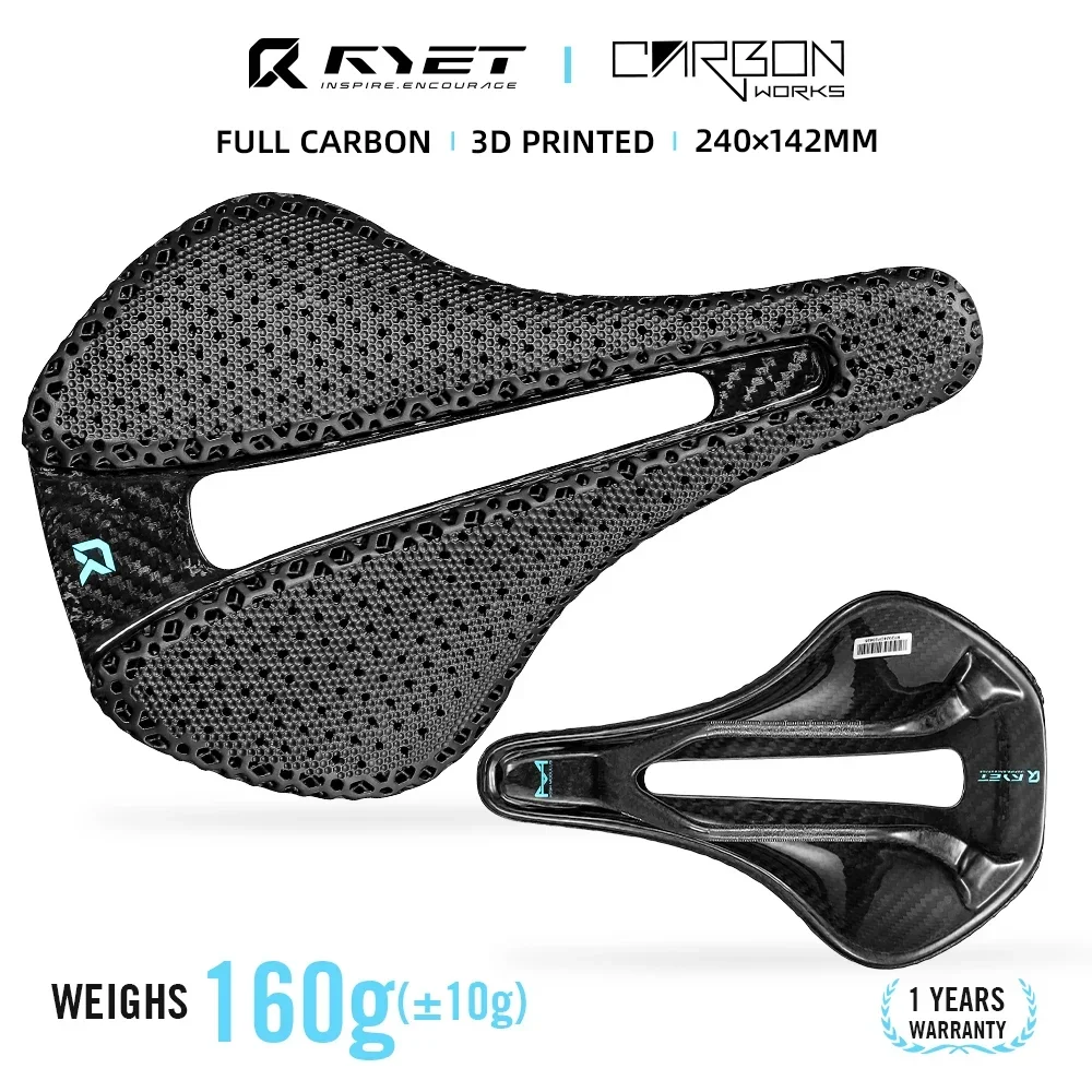 AliExpress RYET 3D Printed Full Carbon Bicycle Saddle Ultralight 7*9 120g Bike Seating EVA Cushion Triathlon Road MTB Cycling Seat Part
