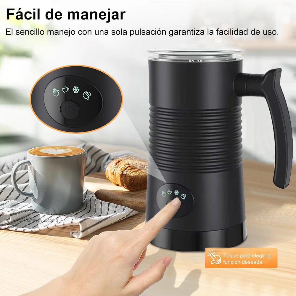 Espumador de leche eléctrico, máquina de espuma de leche para café, capuchino, Latte, 4 en 1, espuma caliente y fría, Espumador de leche automático
