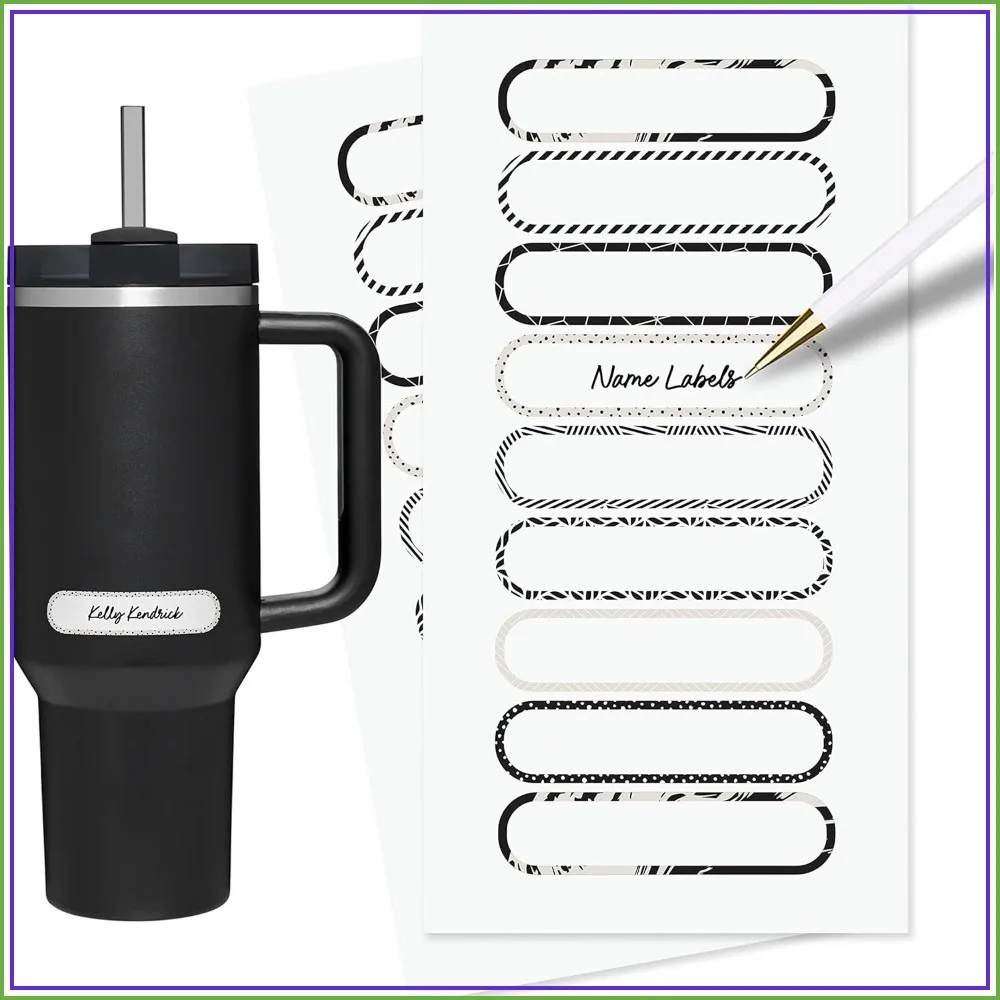 

Waterproof Labels for Bottles and Containers - Custom Stickers - Dishwasher, Freezer and Microwave Safe - BPA-Free - 72pcs