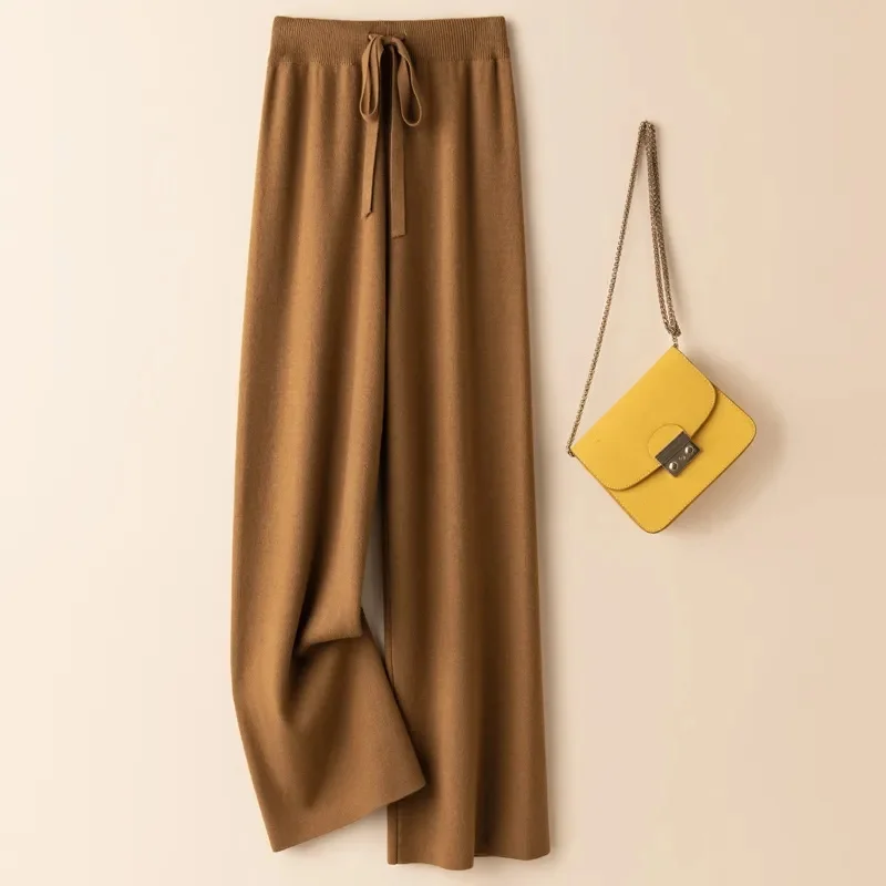 

Осенне-зимние элегантные брюки-клеш с высокой талией, женские повседневные мягкие эластичные брюки с прямыми штанинами Cloud, 100% австралийский первый она