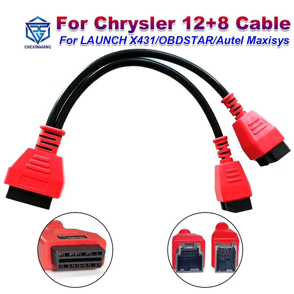 FCA 12+8 Connector For Chrysler Programming Cable for Autel DS808 Maxisys 906 908 PRO ELITE Autel Chrysler 12+8 Cable Adapter