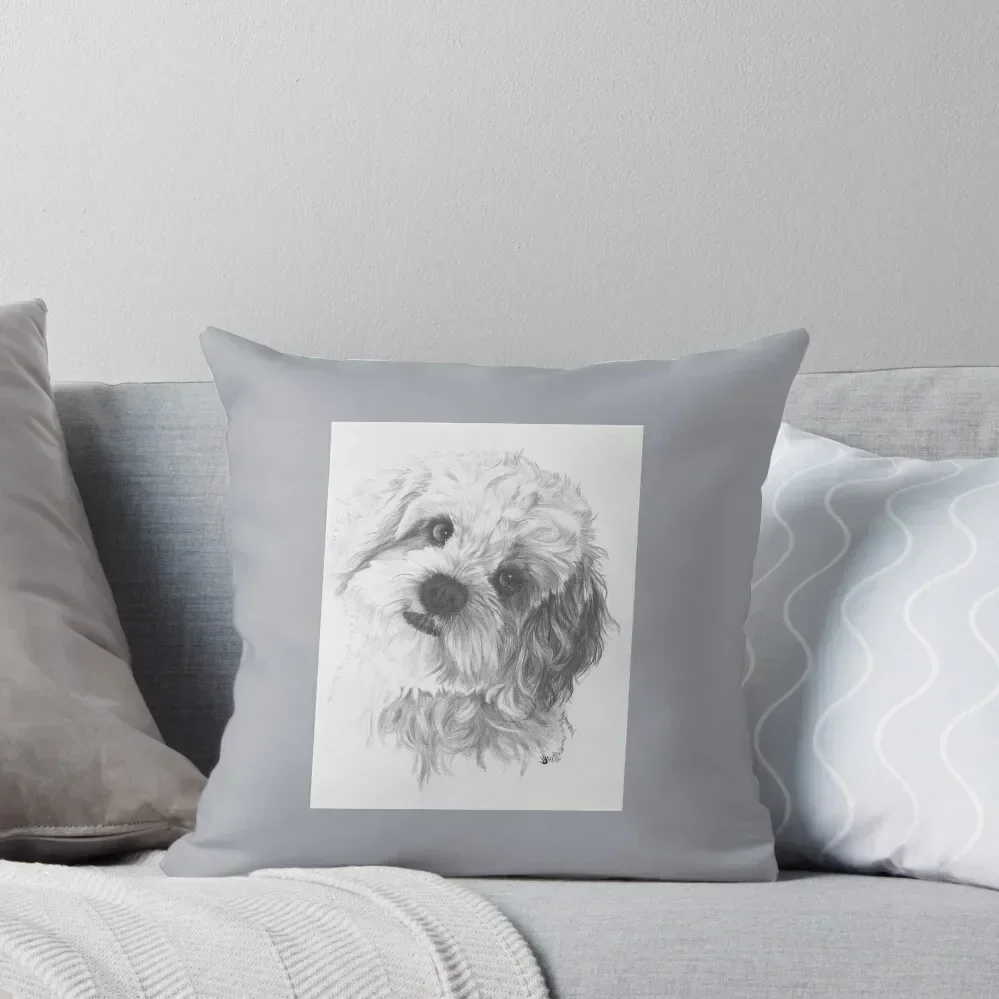 

Cavachon Portrait in Graphite Throw Pillow Couch Cushions Christmas s Covers Sofa Pillow Cover pillow