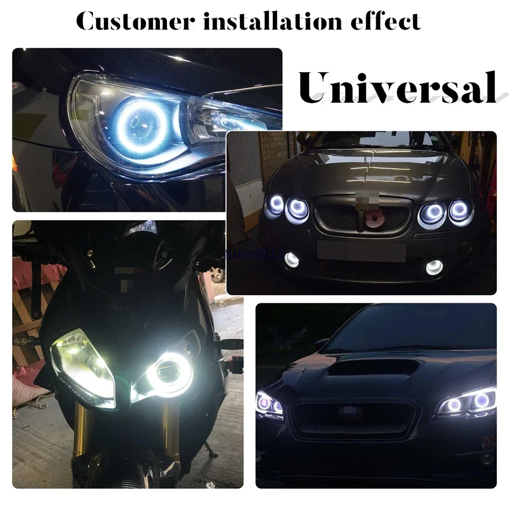 2x Car Modification Angel Eyes Daytime Running Light Headlight Circle Cotton Light Cob Angel Eyes Highlight Motorcycle Halo Ring