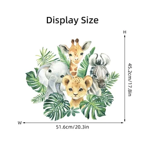 1pc von Cartoons Lion Lion Zebra Giraffe lächelnde Gesichtswandaufkleber für Kinderzimmer Dekoration Hausabschlüsse der Wand 8 Hauptverkäufe von Elefanten Wandaufkleber - №4