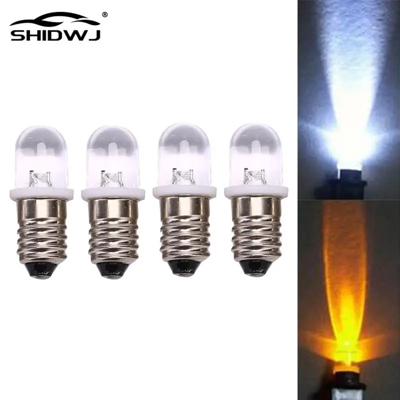 5Pcs E10 Led Bulb DC 3V 4.5V Instrument Bulb Indicator Bulb Flashlight Bulb Transparent Low Power Not Large-area Lighting