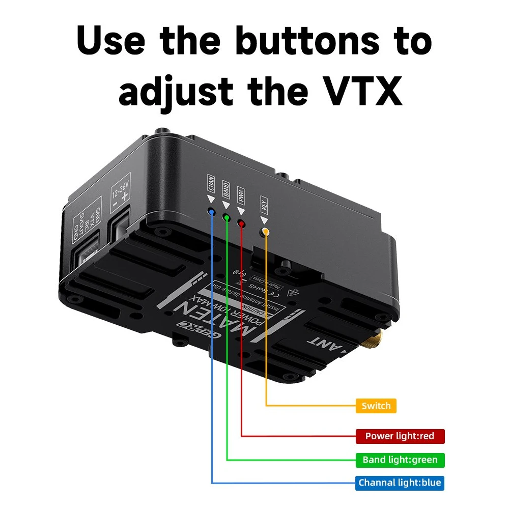 GEPRC MATEN 5.8G 10W VTX PRO 104CH 25mW/5W/10W/Pit Modus 4884-6184MHz Ingebouwde Micro Turbofan voor FPV Lange Afstand Racing Drone