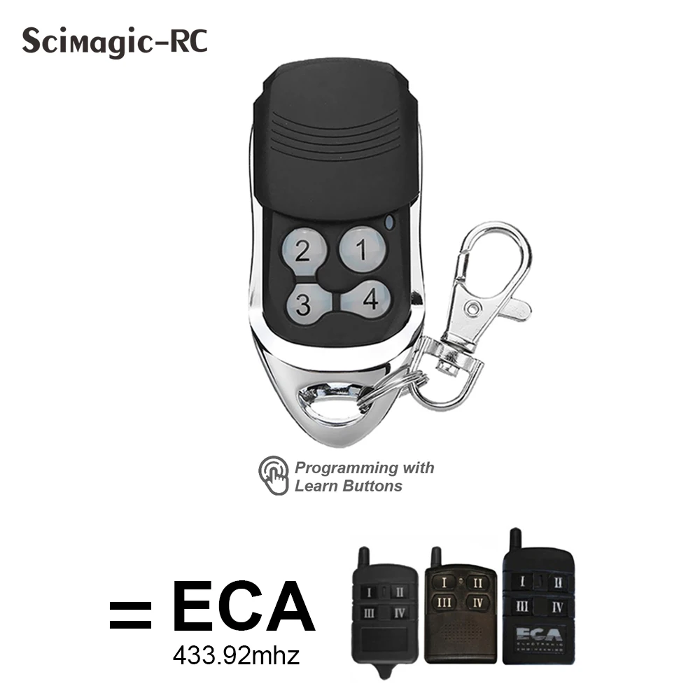 1/3/5/10PCS ECA 433.92MHz Rolling Code Garage Door Remote Control For ECA 81CR 82CR 84CR ARC-6 Gate Command Opener Keychain