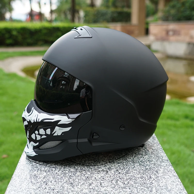

Retro Motorcycle Helmet, Full-Face Helmet, Electric Motorcycle Helmet, Men's and Women's Safety Helmet, Summer All-Season Scorpion Helmet Combination Half Helmet