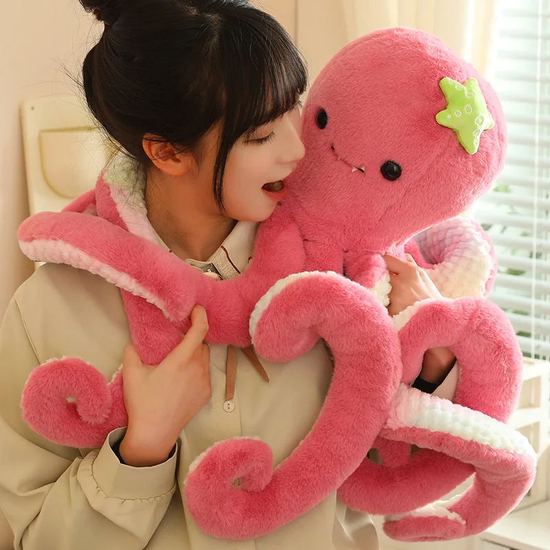 Cartoon Tentacles Large Octopus Plush Dolls With Suction Cups Creatively Designed To Decorate The Walls Of The Home's Mirror TV