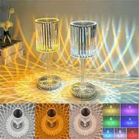 Diamond Crystal Table Lamp Net Red Bedside Romantic Atmosphere Lamp Modern Minimalist Creative Line Acrylic Table Lamp
