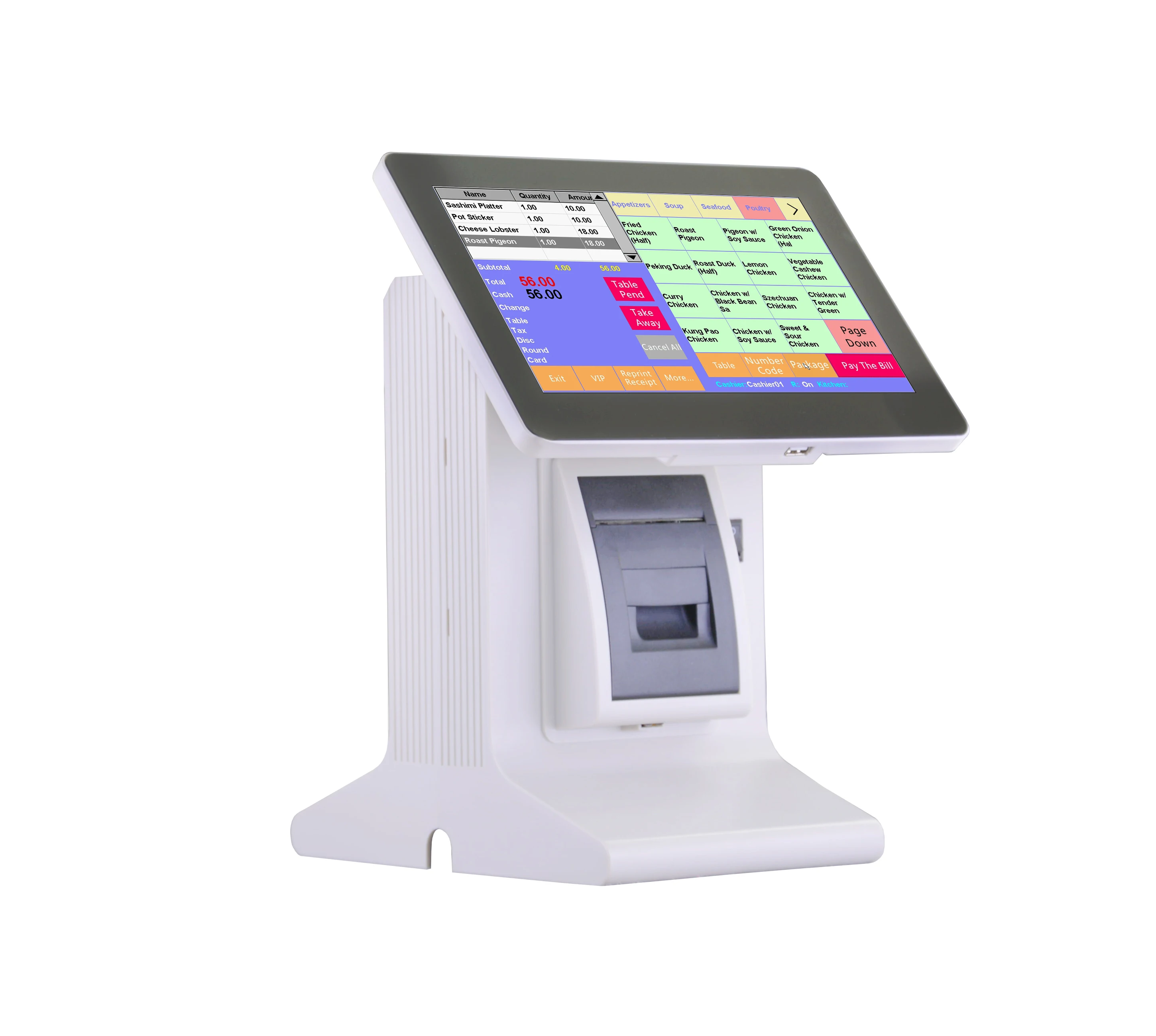 

E86D cheap cash register machine Easy operated all in one touch screen cash register with built in printer and English software