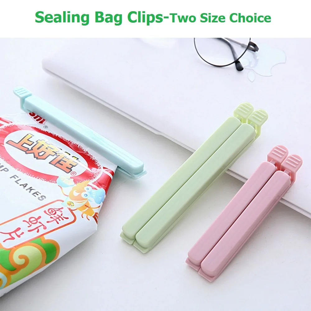 5 In1 Pack Bag Clips Food Snack Sealing Clip12/15.5cm Portable Kitchen Storage Accessories Tool Elastic Buckle Package Bag Clamp