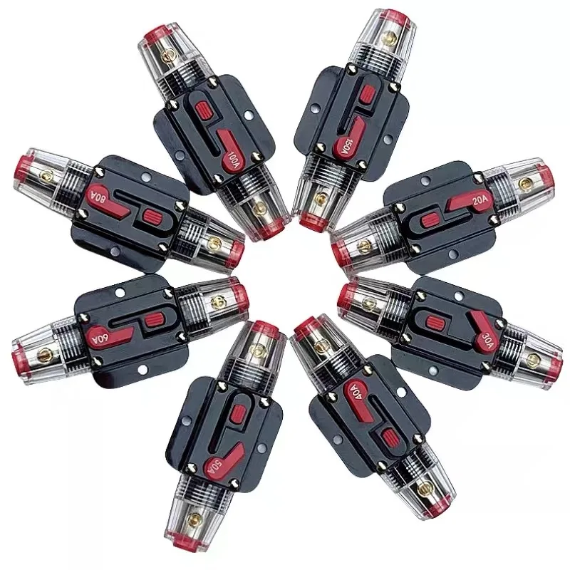 100A 80A 60A 50A 40A 30A 20A 12V / 24V / 48V DC resettable circuit breaker resettable insurance for solar photovoltaic connector