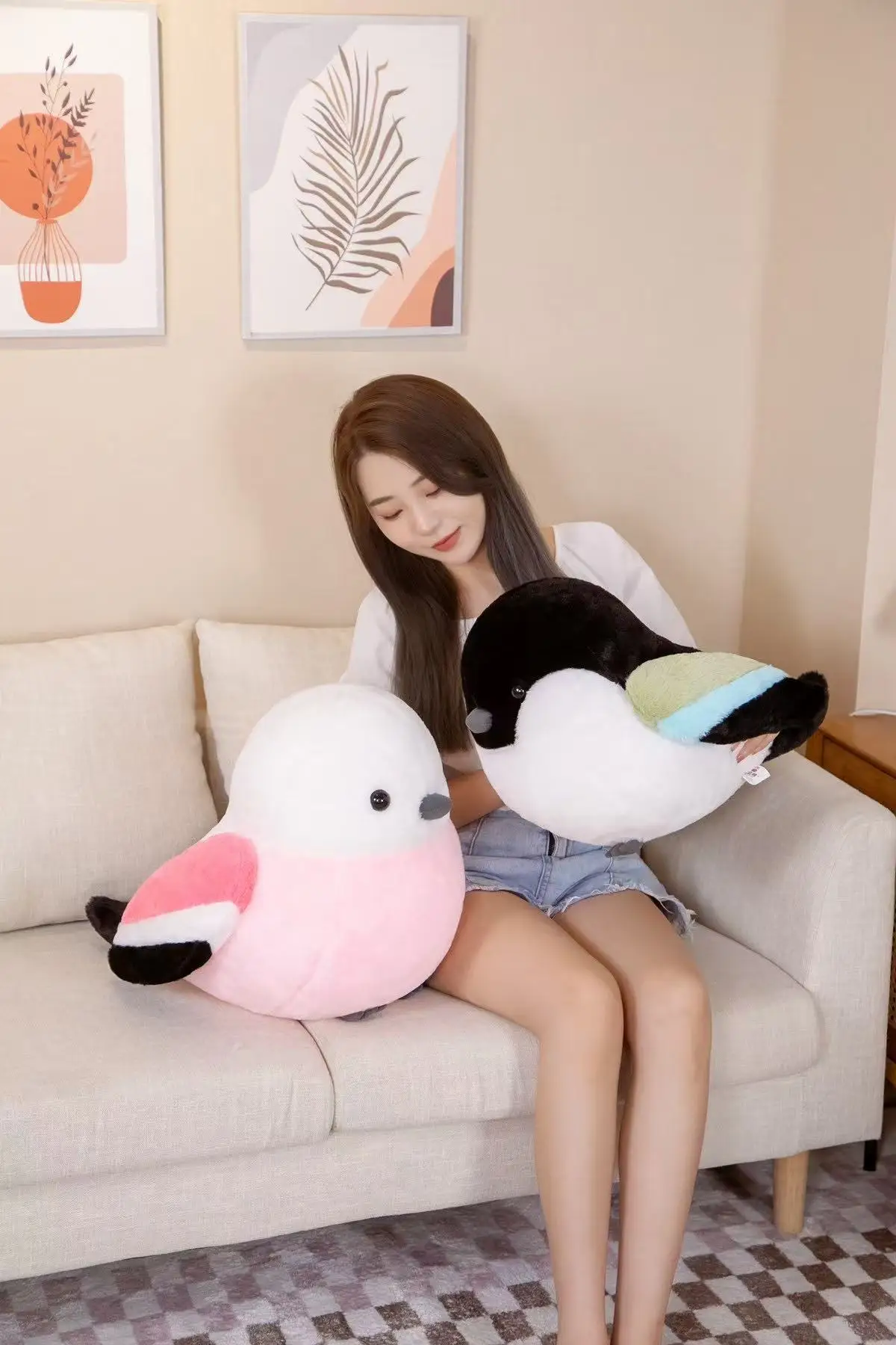 40/50 ซม.จําลอง Chubby BIRD Plush ของเล่นตุ๊กตาการ์ตูนอะนิเมะน่ารักหมอนตกแต่งบ้านเด็กของขวัญวันเกิด Dol