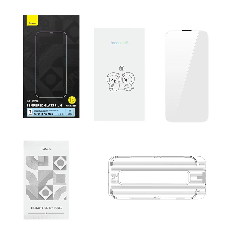 Baseus 0,4 mm Corning gehärtetes Glas für iPhone 17, 16, 15, 14, 13 Pro Max Plus Displayschutzfolie, Anti-Peeping-Auto-Installationsfolie – Detail 19