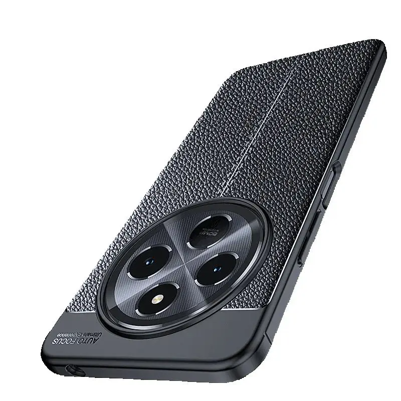 PU Leather Texure Shockproof Camera Protection Soft TPU Case For Xiaomi Redmi 14C 14R POCO C75 4G