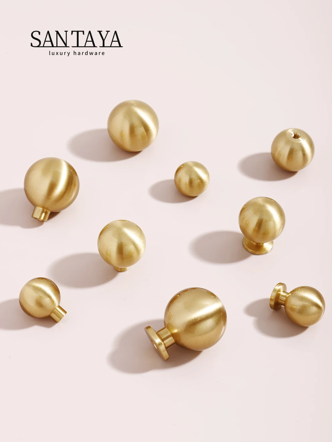 Santaya Brass Knob Round Furniture Handles Ball Modern Minimalist Gold  Drawer Knobs Door Pull Kitchen Handle Solid Single Hole - AliExpress 13