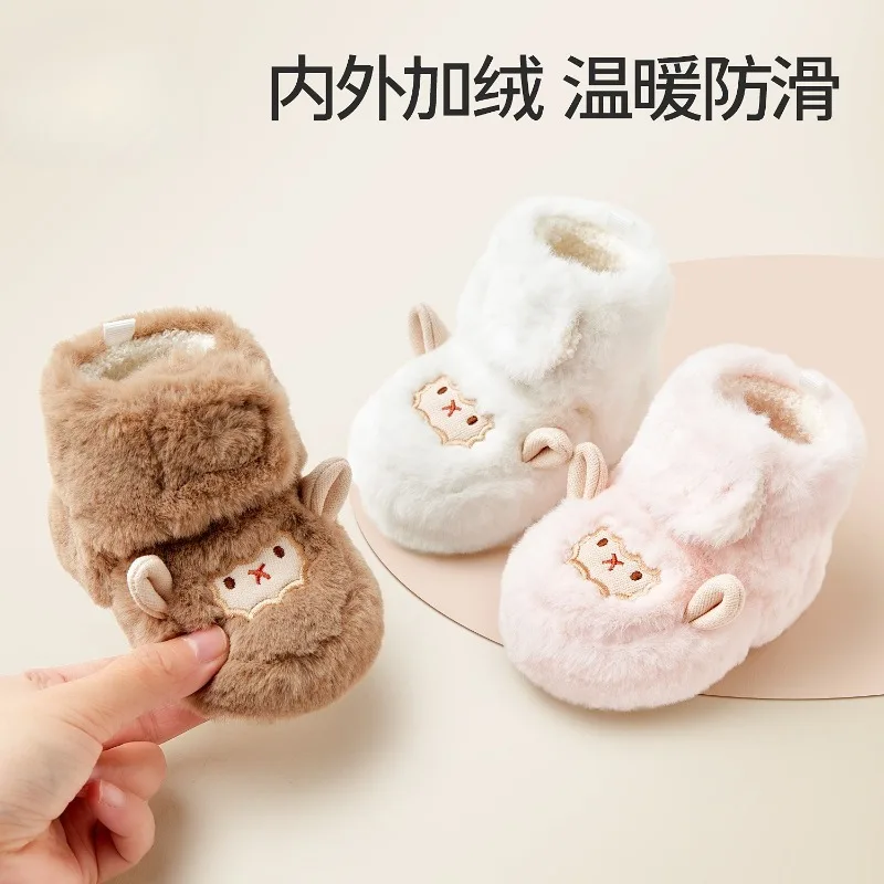 Baby Toddler Shoe Winter 2026 New Cotton Shoes Cartoon Baby Shoe Warmth Girls Cotton Shoes Anti-slip Baby Sneakers