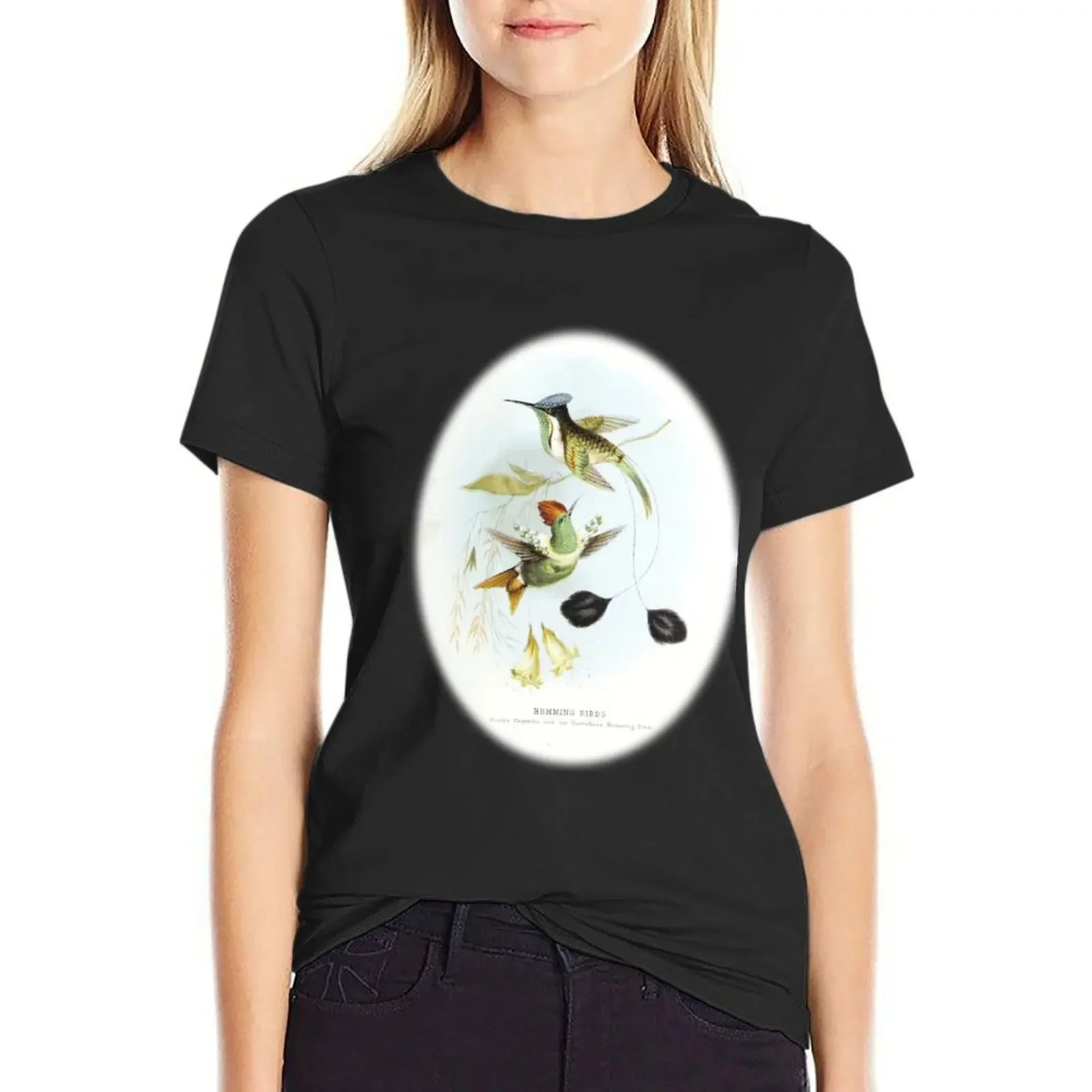 

Humming birds T-Shirt anime tees Short sleeve tee white t-shirt dress for Women sexy