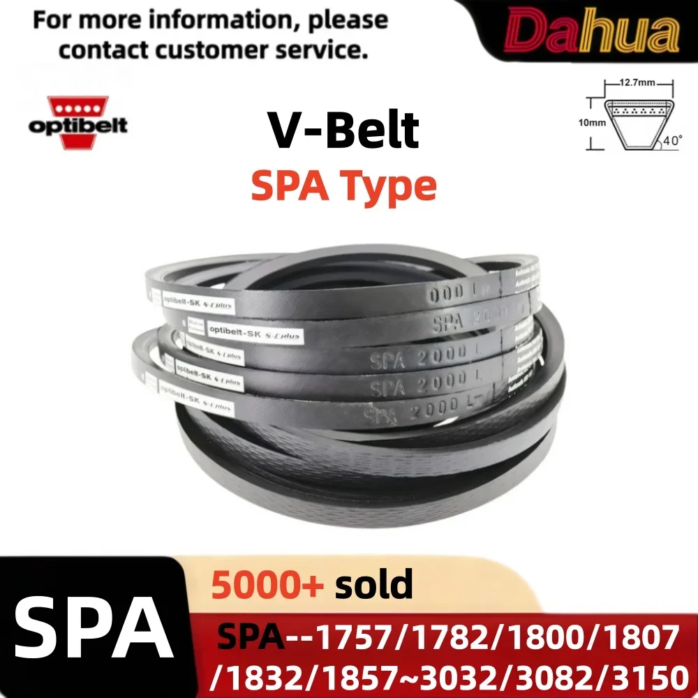 Genuine Optibelt SPA V-Belt Wedge Drive Belt 1757-3150mm Oil Heat Resistant Heavy Duty Industrial Transmission Belt for Motor