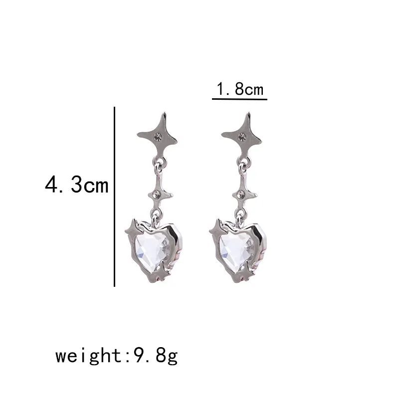 Anime Love and Deepspace Sylus Cosplay Jewelry Loving Heart Ear Stud Decoration Eardrop Accessories Earring Birthday Xmas Gift