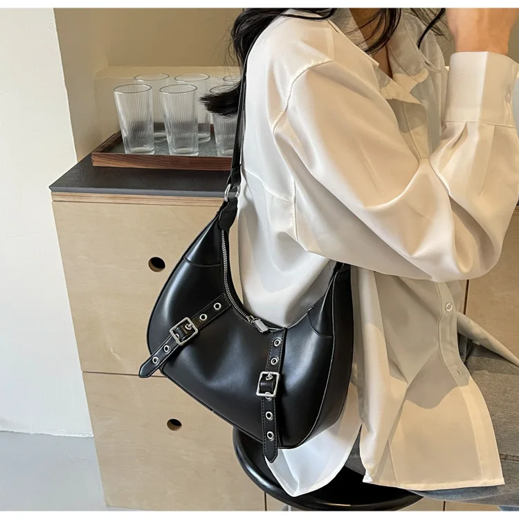 

2024 Spring New Solid Color Fashion Hundreds of French Tote/Shoulder/Satchel Crescent Underarm Bag