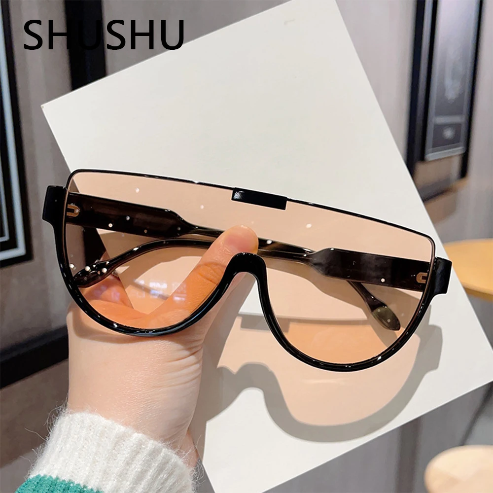 

2023 Half Frame Square Sunglasses for Women Trendy Brand Design Orange Sun Glasses Men Shades UV400 Korean Style