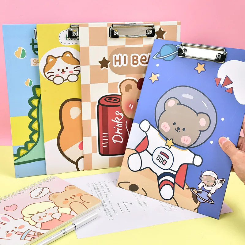 

A4 Clipboard Cute Cartoon Bunny Puppy Bear Clippard Folder Kawaii File Test Paper Clip Board Lovely Nurse Clipboard Student