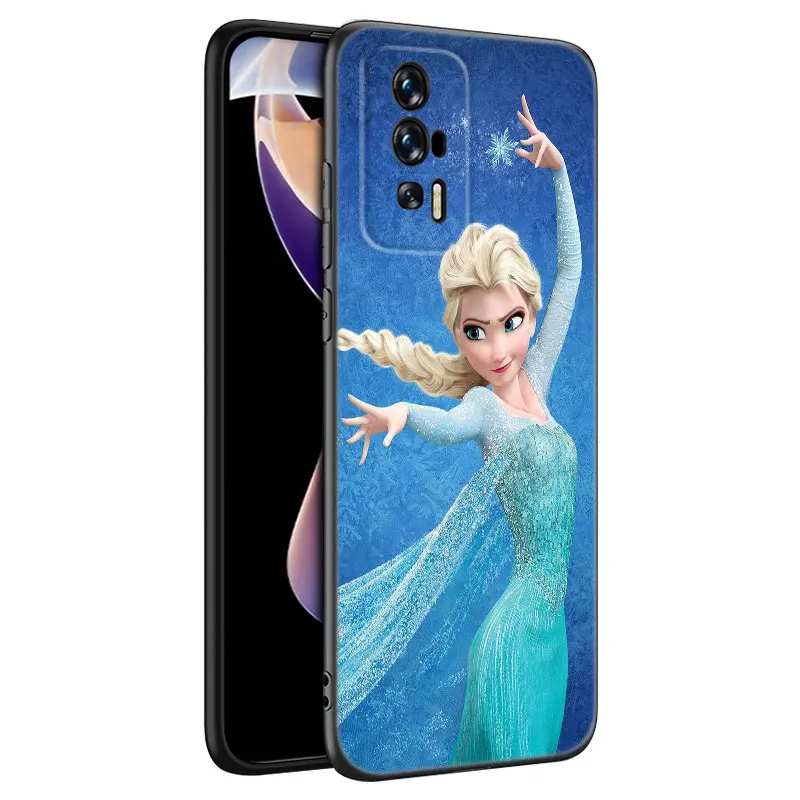 E-Elsa A-Anna Black Silicone Phone Case For Xiaomi Redmi 7A 8A 9A 10A 11A 9C 10C 12C 13C 11 Prime A1 A2 Plus 12 4G Note 9T 12R