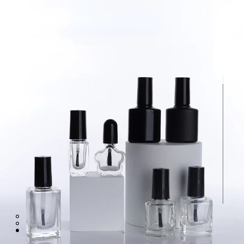 Botella de esmalte de uñas, botella vacía de Gel de uñas subembalada con cepillo, botella de mezcla vacía de vidrio, contenedores de retoque, 2ml, 5ml, 10ml, 15ml