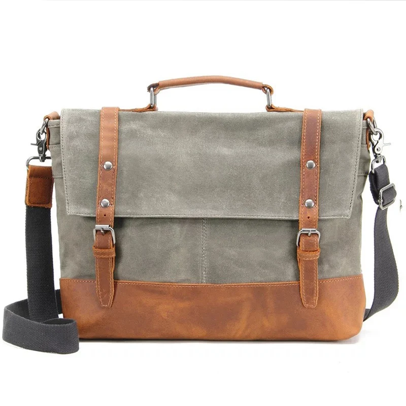 canvas-satchel-briefcase-for-men-detachable-adjustable-strap-double-buckle-flap-closure-156-inch-laptop-messenger-shoulder-bags