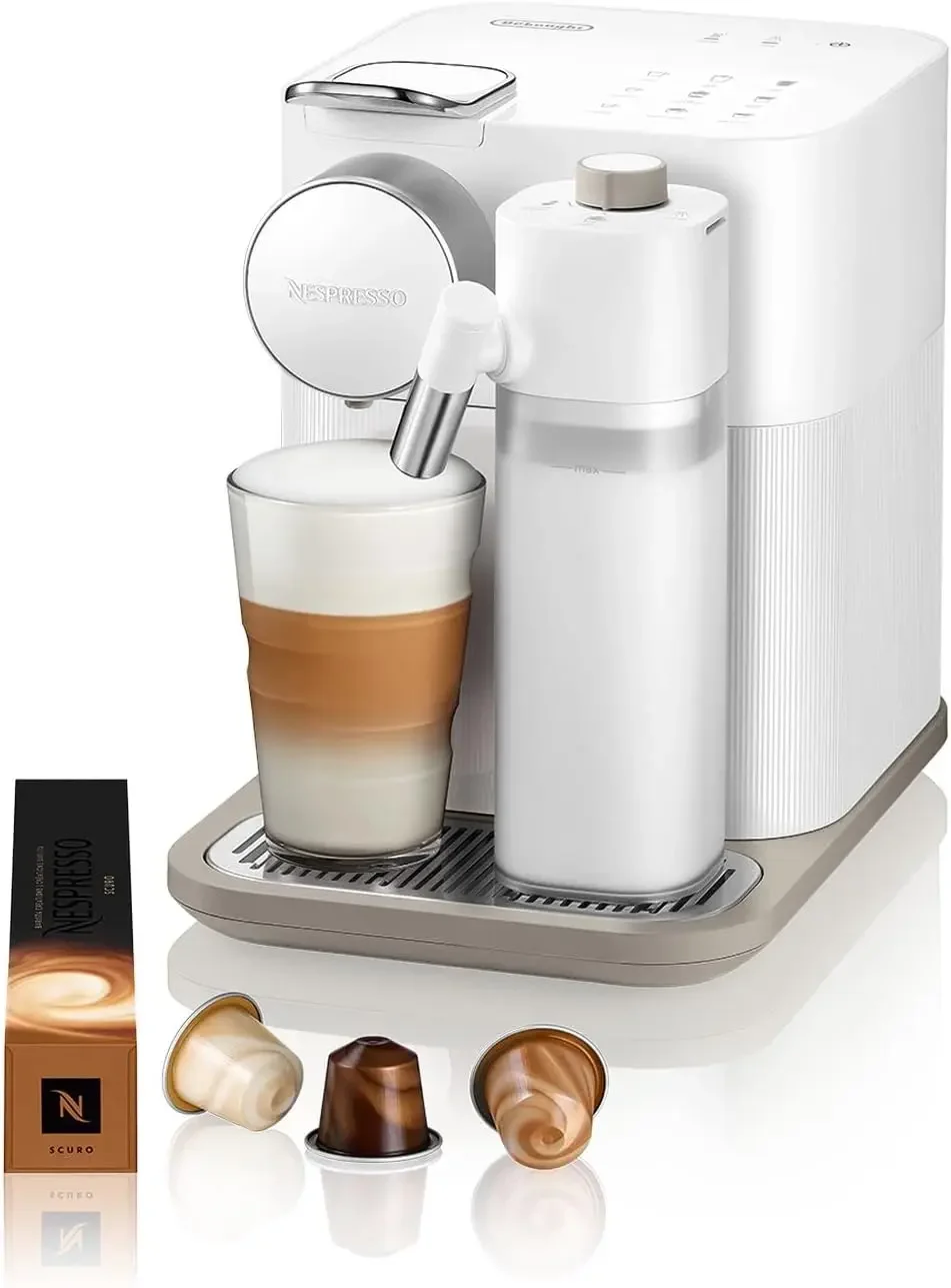Nespresso Gran Lattissima EN640.W, Cafetera Automática, Cafetera de Cápsulas Monodosis, Leche Espumada Automática, Presión 19 Bares, Cappuccino, Latte, 1400W, Blanco Fresco Vitalidad