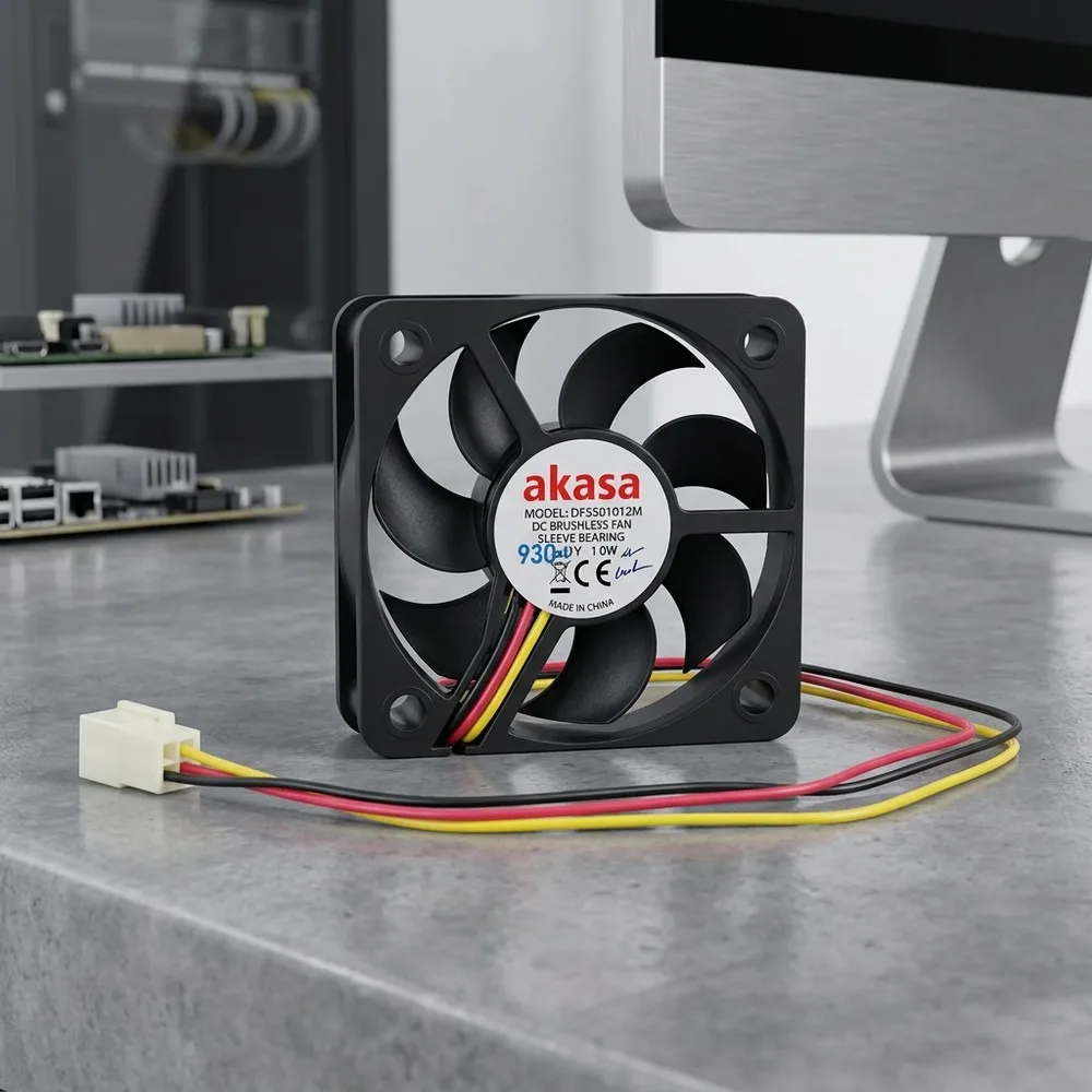 For akasa DFS501012M 5010 DC12V 1.0W 5CM 3-Wire Silent Slim Cooling Fan