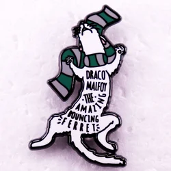 Draco-Malfoy the Amazing Bouncing Ferret Enamel Pin Cute Magical Animal Badges