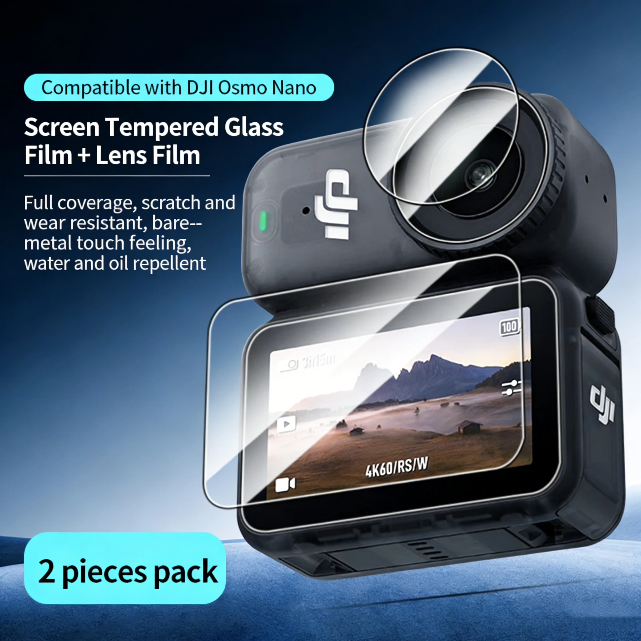 For DJI Osmo Nano -HD Lens Protector & Screen Tempered Glass Protector Camera Protection Anti-Scratch & Anti-Drop Film Accessory