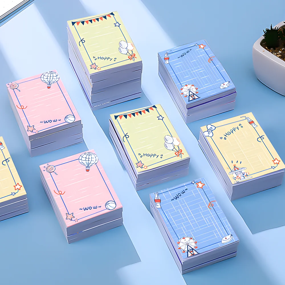 Fancy Cute Non-sticky Notes Memo Pad Balloon Paper Notepad School Office Girl Kids Stationery Planner Checklist Index Tab Agenda