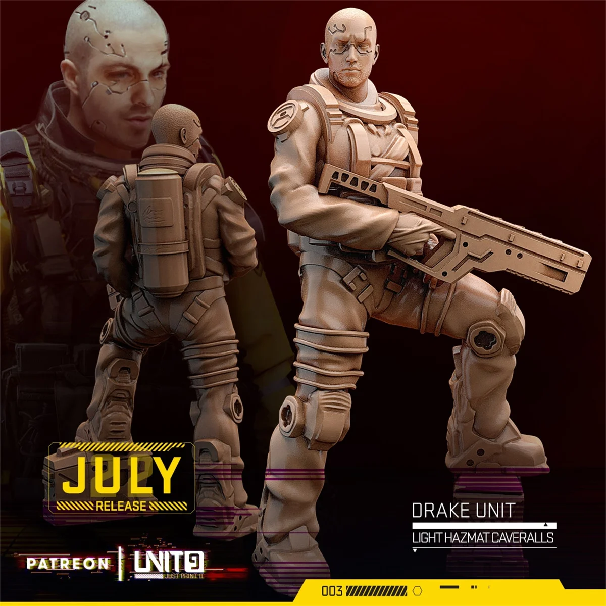 Miniatur tak terbatas Model Resin Bio Force Gaya Cyberpunk belum dicat