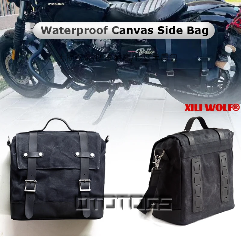 

For Honda Nss350 Forza 350 ADV350 Motorcycle Vintage Canvas Bag Motor Back Seat Luggage Universal Rider Travel Bag Waterproof