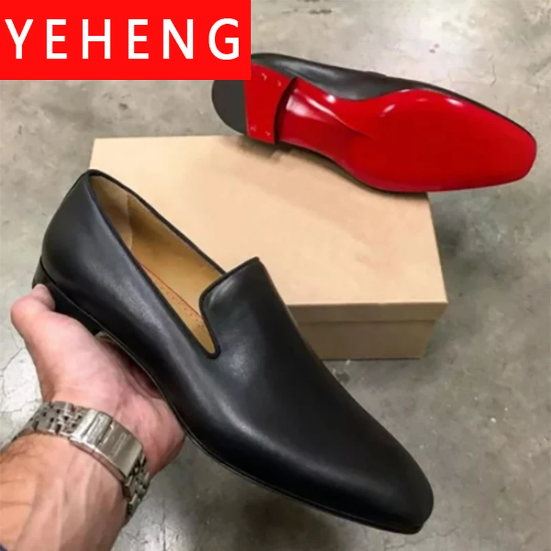 Designer Men' Leather Shoes Luxury Brand Red Sole Formal Fashion Business Daily Casual Party Banquet Brogue Dress Wedding Shoes
